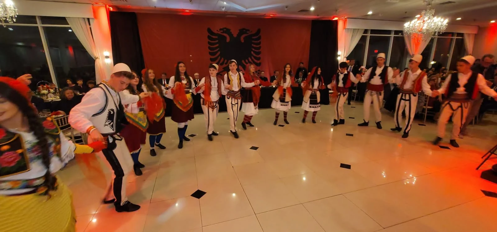 Albanian kids traditional dancing
